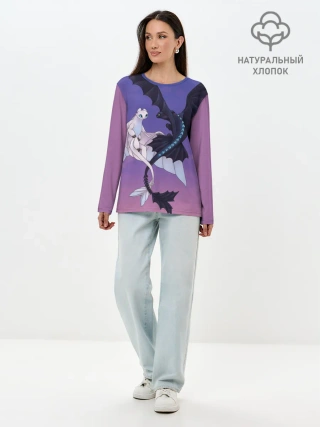 Лонгслив женский. Хлопок / ночная фурия