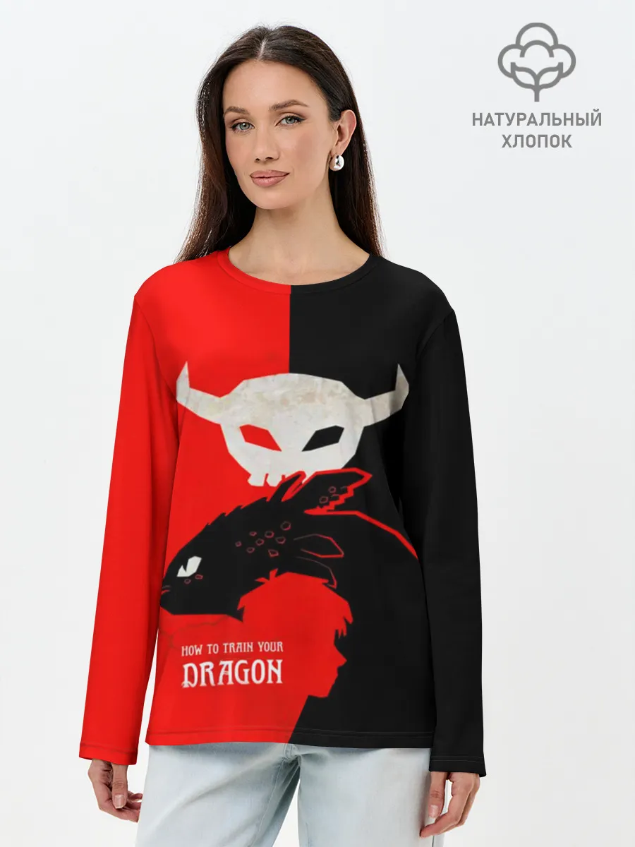 Лонгслив женский. Хлопок / ночная фурия