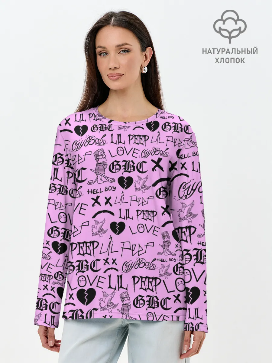 Лонгслив женский. Хлопок / LIL PEEP LOGOBOMBING