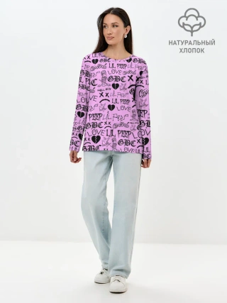 Лонгслив женский. Хлопок / LIL PEEP LOGOBOMBING