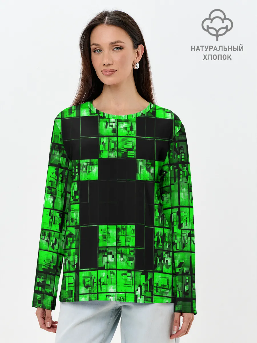 Лонгслив женский. Хлопок / MINECRAFT