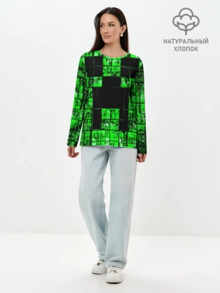 Лонгслив женский. Хлопок / MINECRAFT