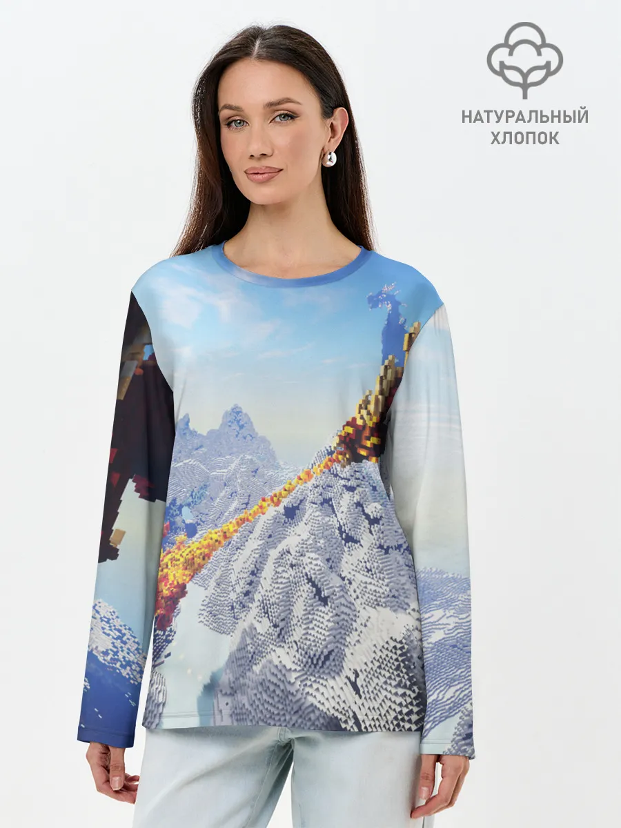 Лонгслив женский. Хлопок / MINECRAFT