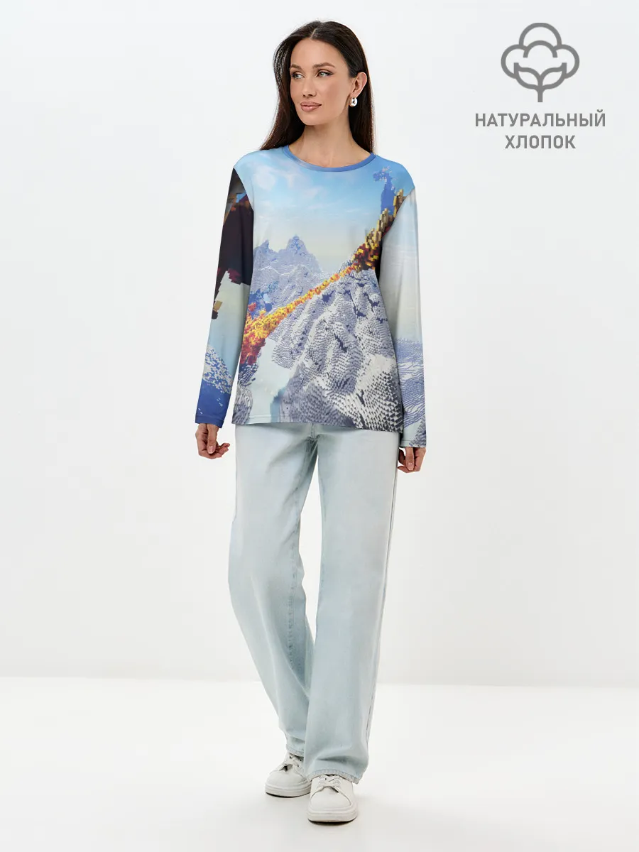 Лонгслив женский. Хлопок / MINECRAFT