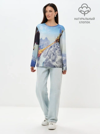 Лонгслив женский. Хлопок / MINECRAFT