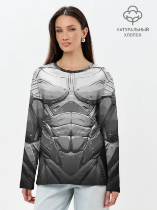 Лонгслив женский. Хлопок / Crysis Экзоскелет