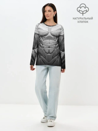 Лонгслив женский. Хлопок / Crysis Экзоскелет