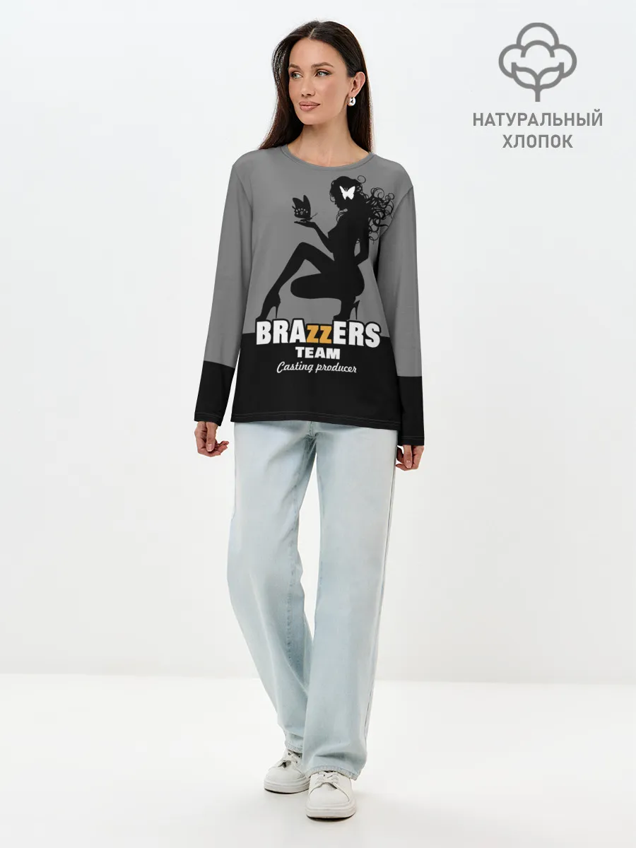 Лонгслив женский. Хлопок / Brazzers team Casting-producer