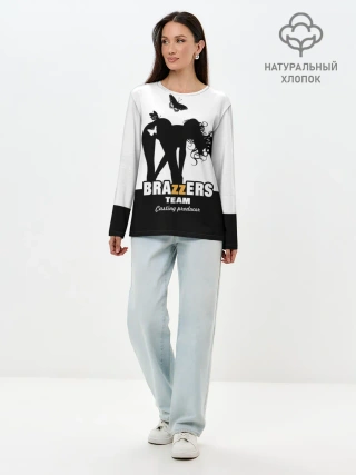 Лонгслив женский. Хлопок / Brazzers team Casting-producer