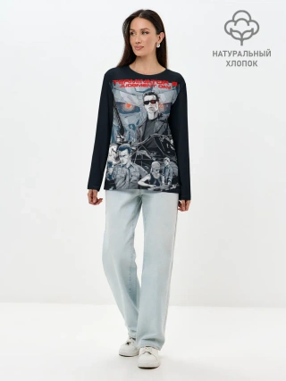 Лонгслив женский. Хлопок / Терминатор 2