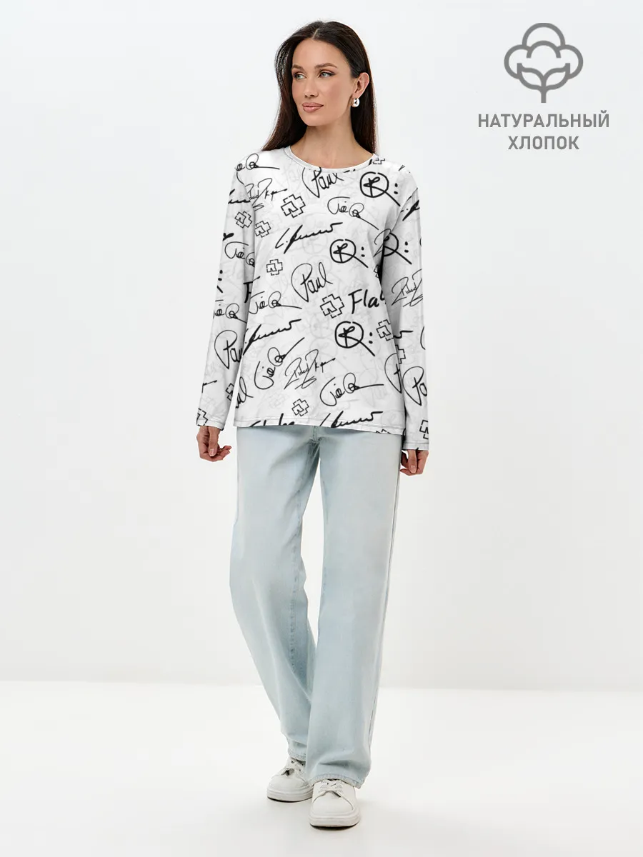 Лонгслив женский. Хлопок / RAMMSTEIN АВТОГРАФЫ