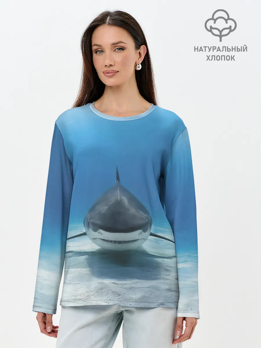 Лонгслив женский. Хлопок / Анфас