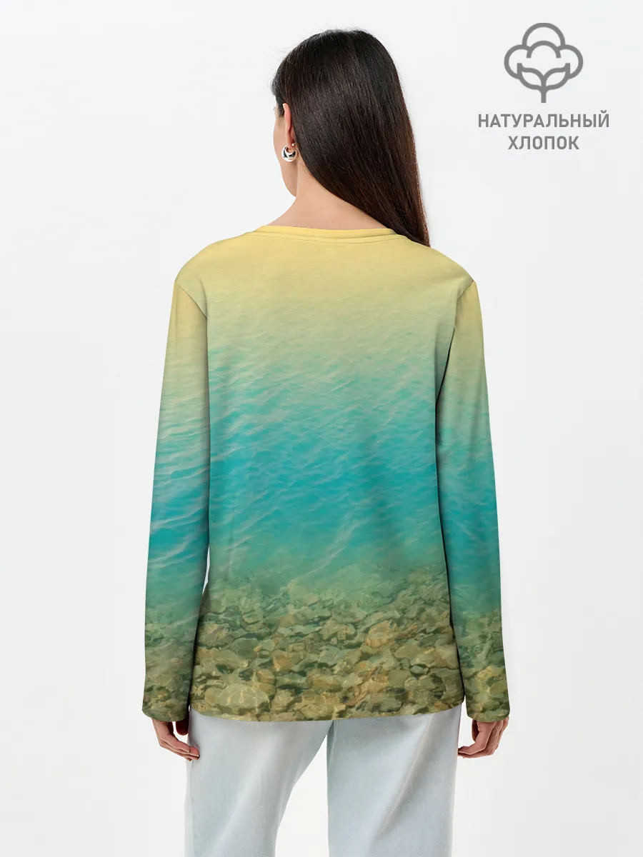 Лонгслив женский. Хлопок / Рыбалка