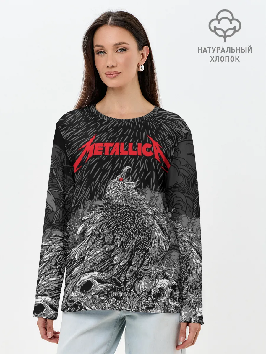 Лонгслив женский. Хлопок / Metallica