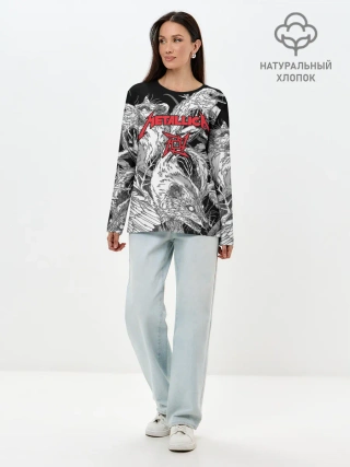 Лонгслив женский. Хлопок / Metallica