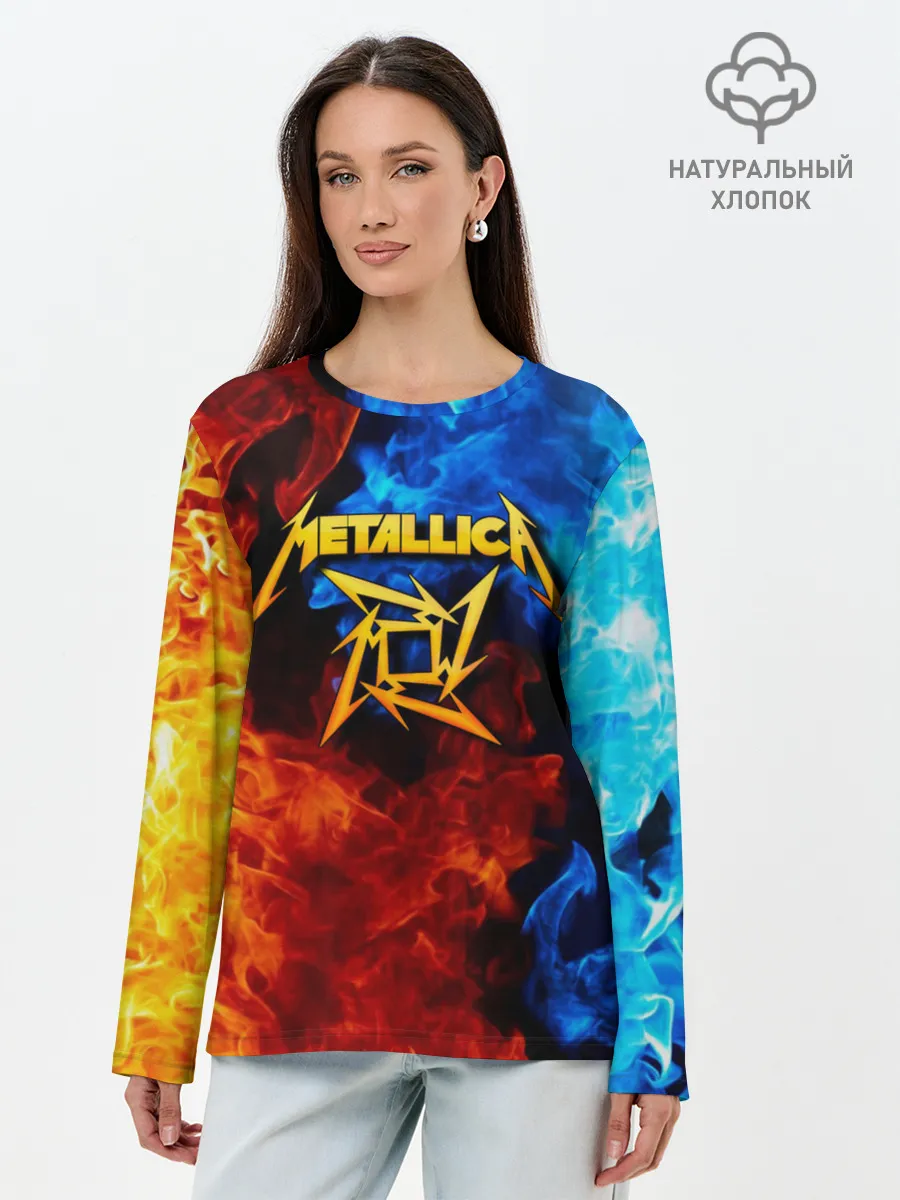 Лонгслив женский. Хлопок / Metallica