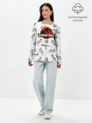 Лонгслив женский. Хлопок / Парк Юрского Периода