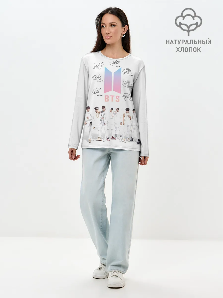 Лонгслив женский. Хлопок / BTS