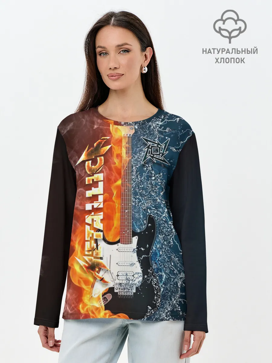 Лонгслив женский. Хлопок / Metallica