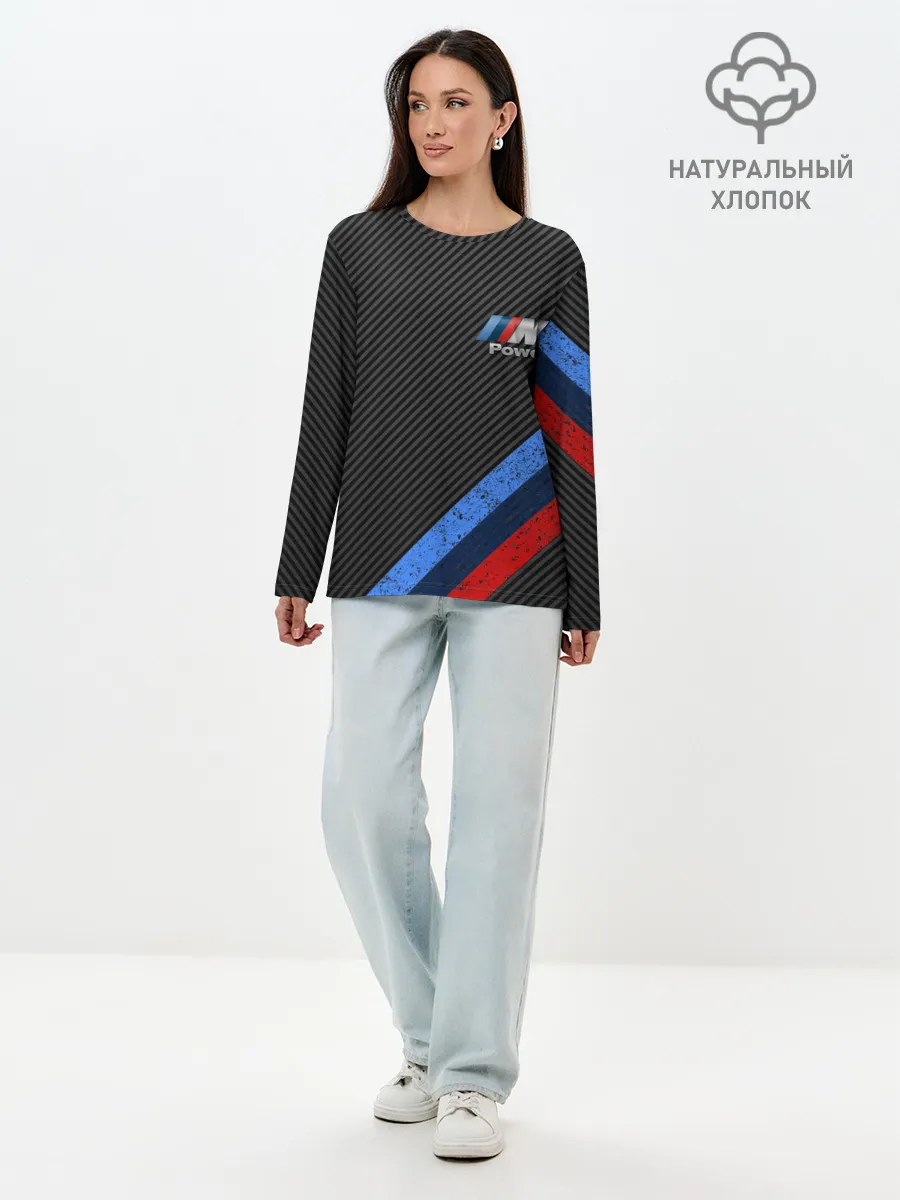 Лонгслив женский. Хлопок / BMW КАРБОН