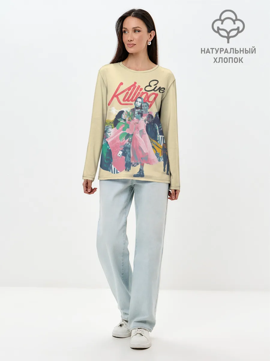 Лонгслив женский. Хлопок / Killing Eve collage