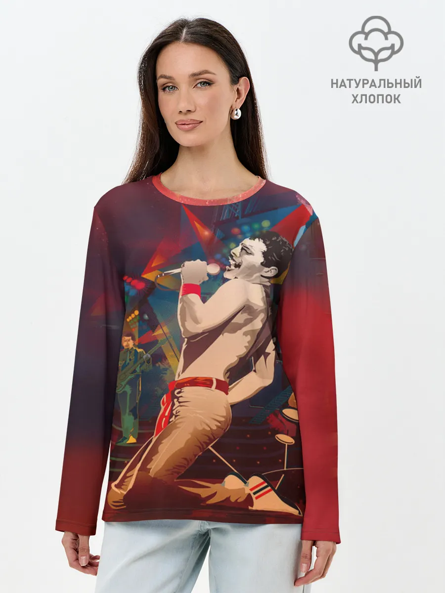 Лонгслив женский. Хлопок / Фредди Меркьюри