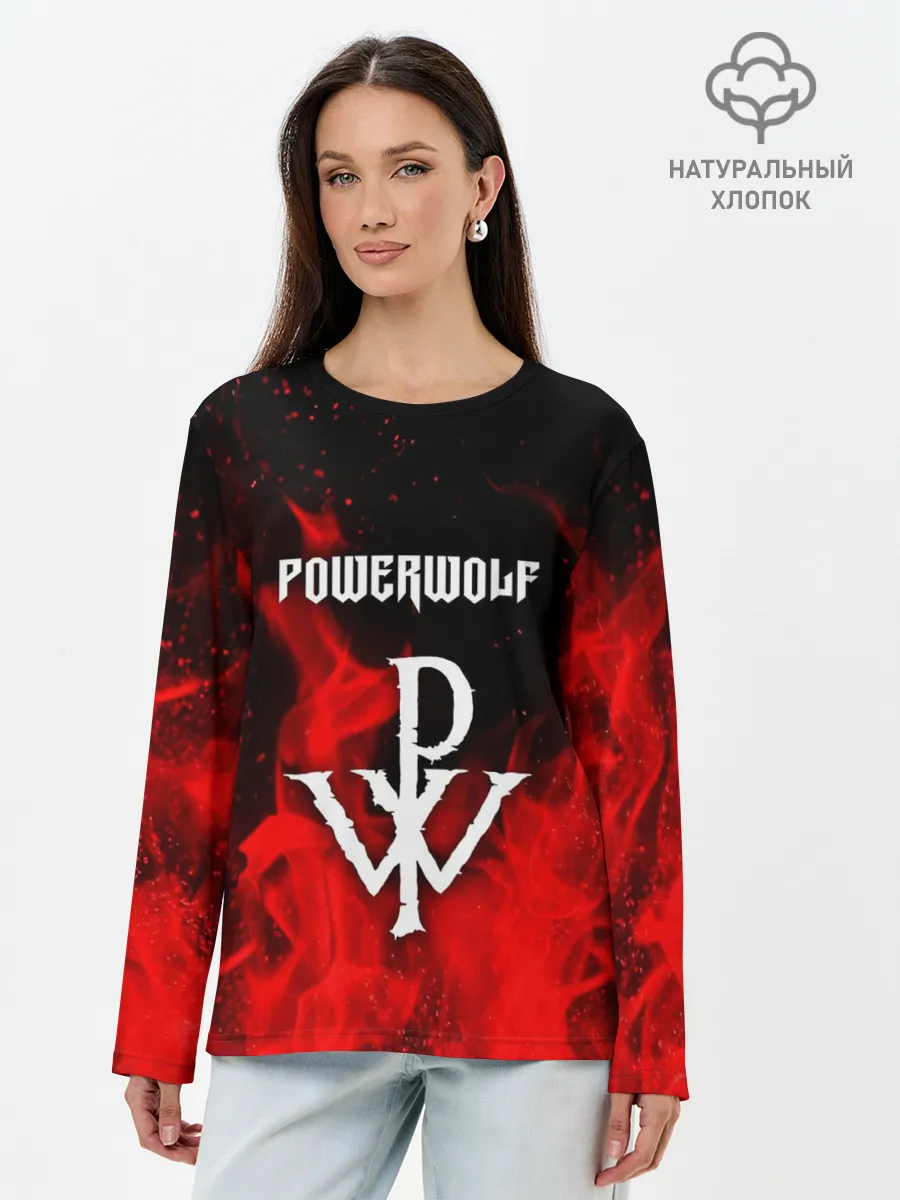 Лонгслив женский. Хлопок / POWERWOLF