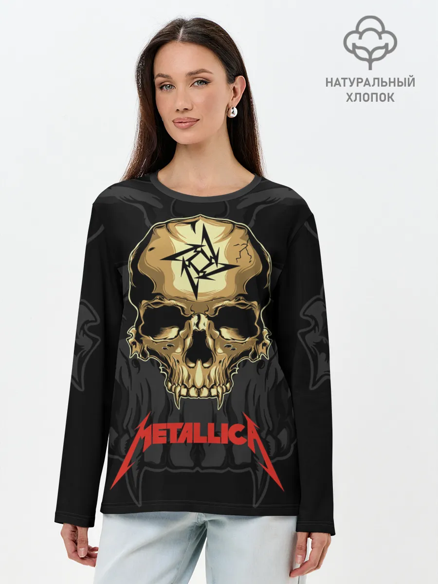 Лонгслив женский. Хлопок / Metallica