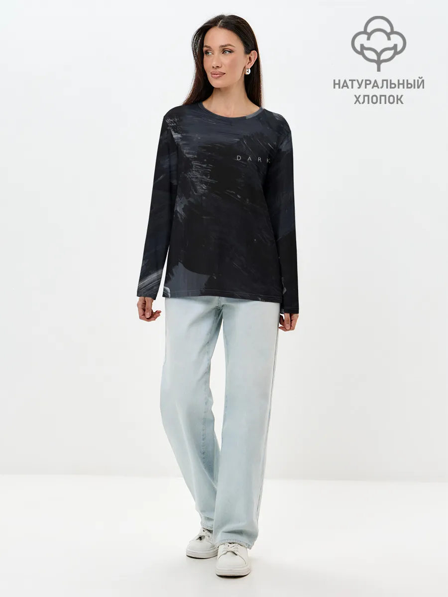 Лонгслив женский. Хлопок / DARK - No Future