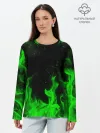 Лонгслив женский. Хлопок / ЗЕЛЁНЫЙ ОГОНЬ | GREEN FIRE
