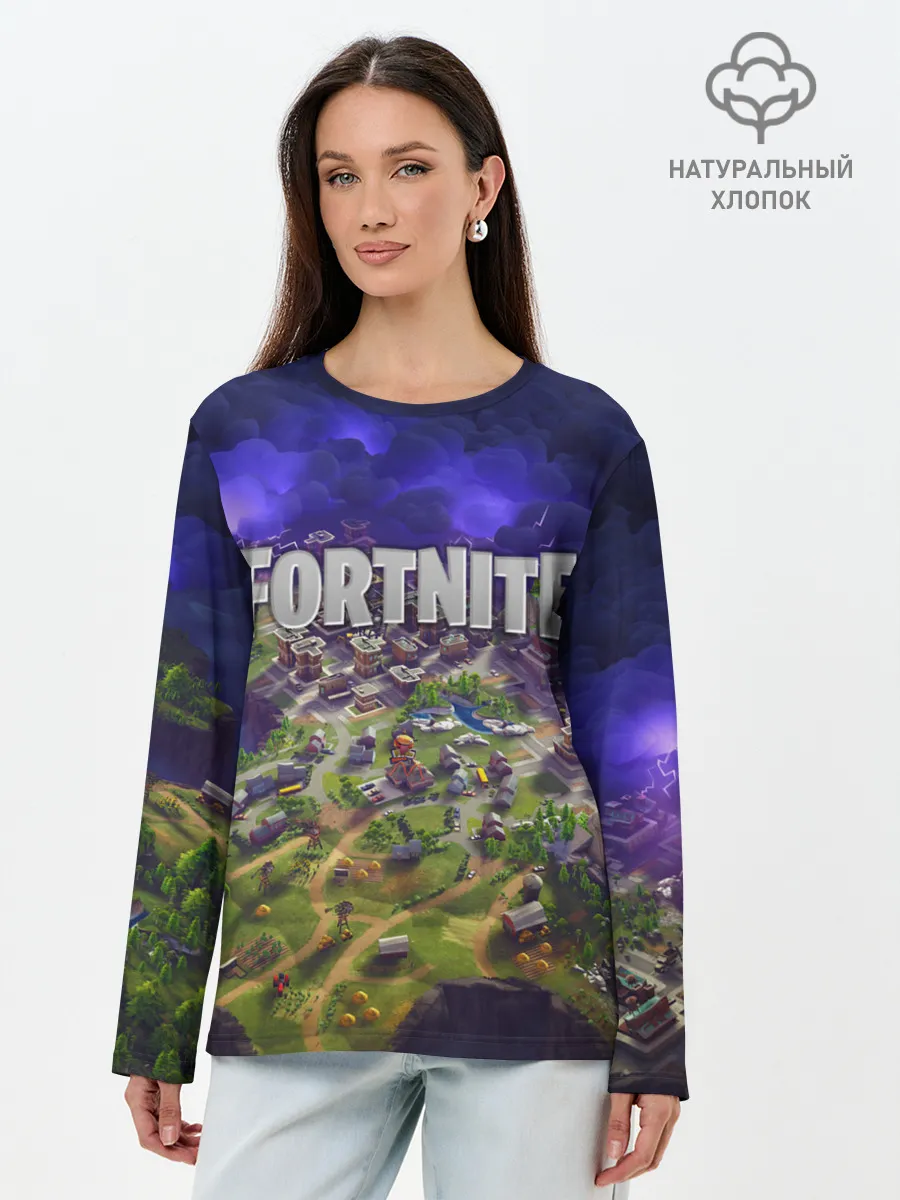 Лонгслив женский. Хлопок / Fortnite