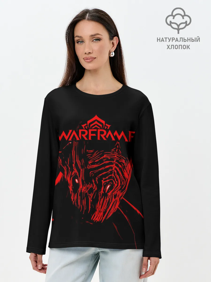 Лонгслив женский. Хлопок / WARFRAME - Red Stalker
