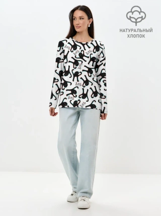 Лонгслив женский. Хлопок / ЪУЪ СЪУКА ГЛИТЧ
