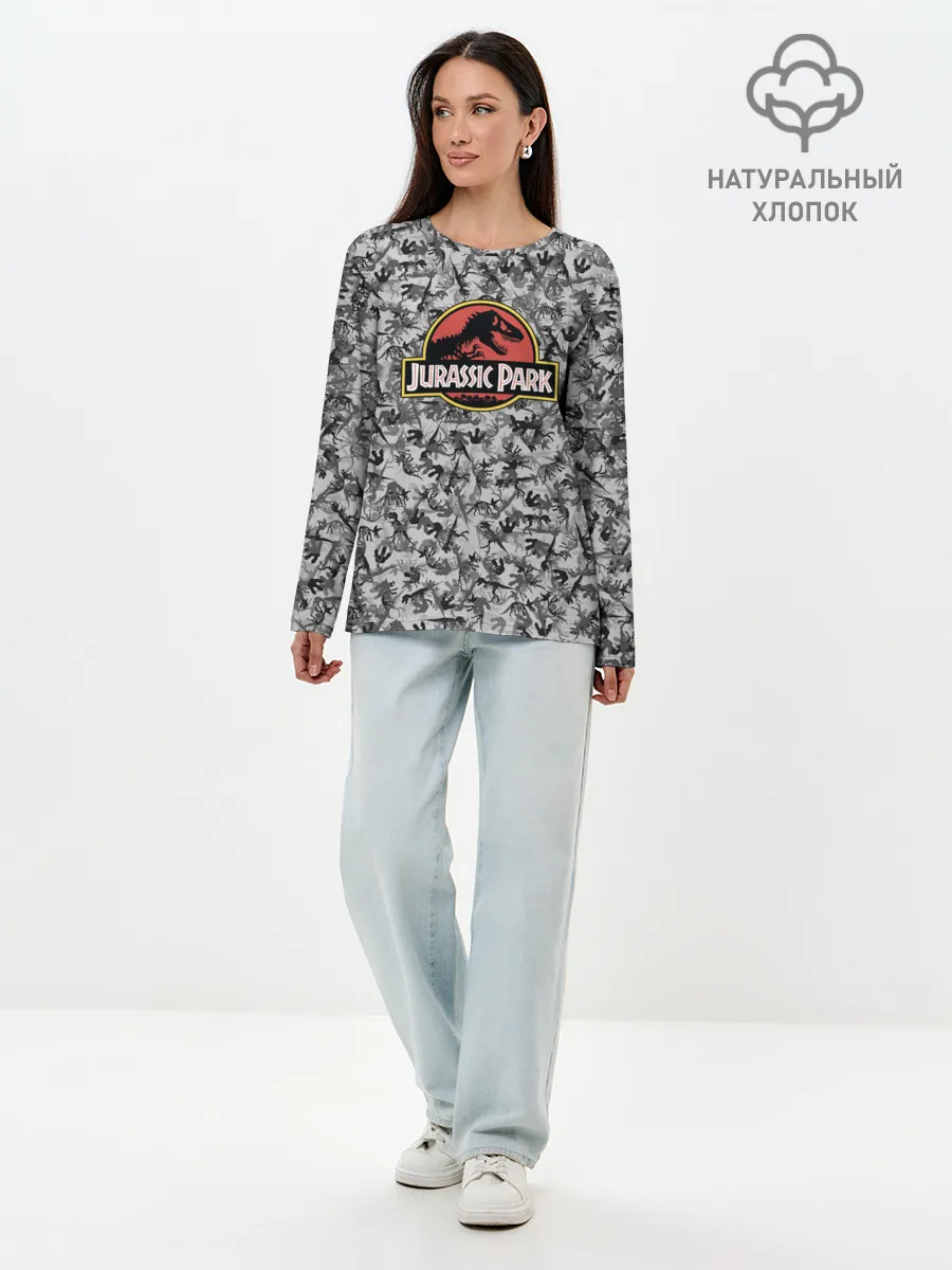 Лонгслив женский. Хлопок / Jurassic Park