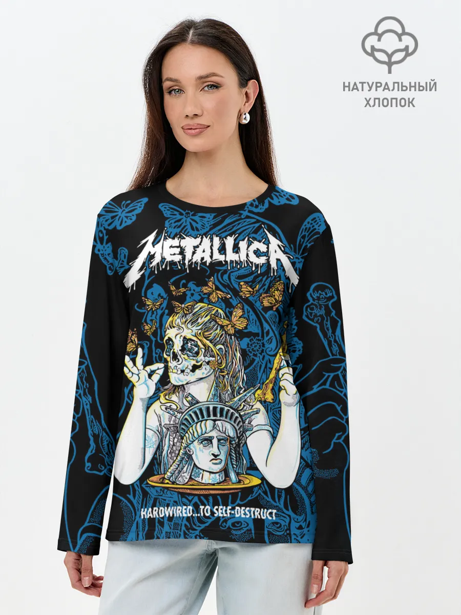 Лонгслив женский. Хлопок / Metallica
