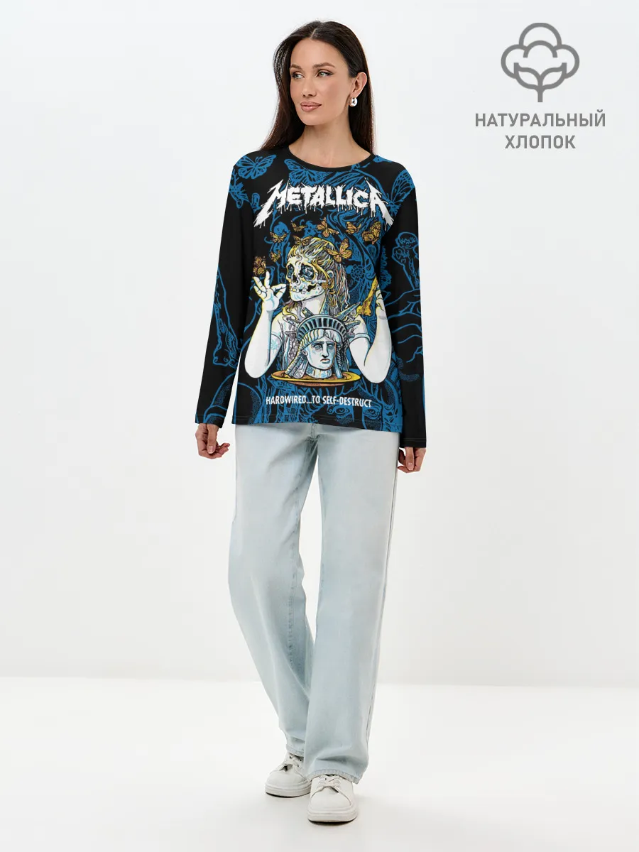 Лонгслив женский. Хлопок / Metallica