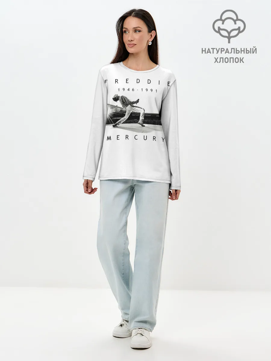 Лонгслив женский. Хлопок / Фредди Меркьюри