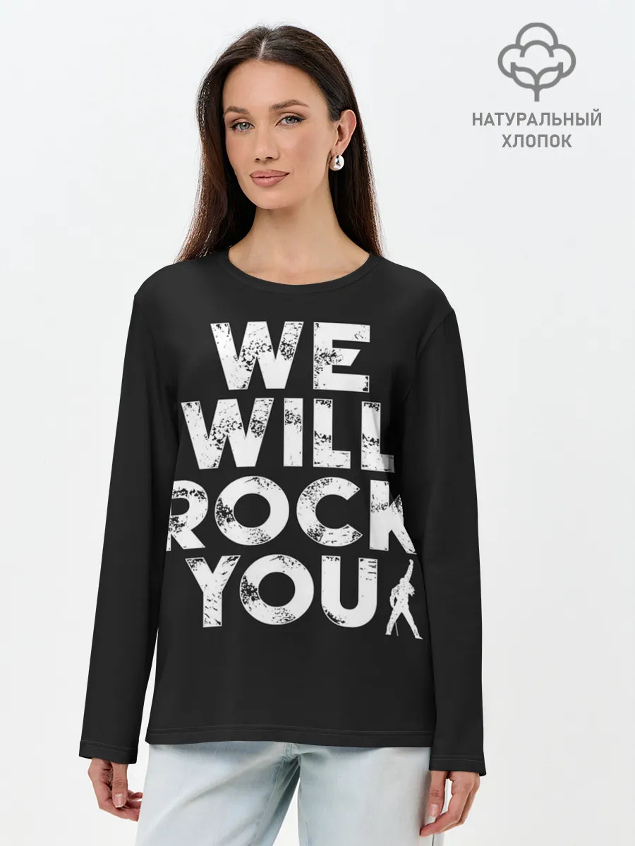Лонгслив женский. Хлопок / We Will Rock You