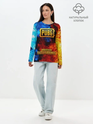 Лонгслив женский. Хлопок / PUBG