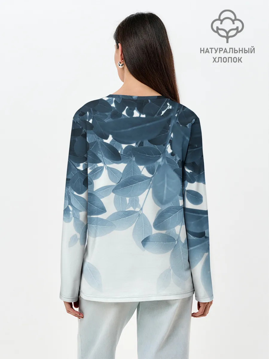 Лонгслив женский. Хлопок / Тропики