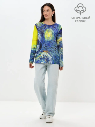 Лонгслив женский. Хлопок / ИМПРЕССИОНИЗМ ВАНГОГ