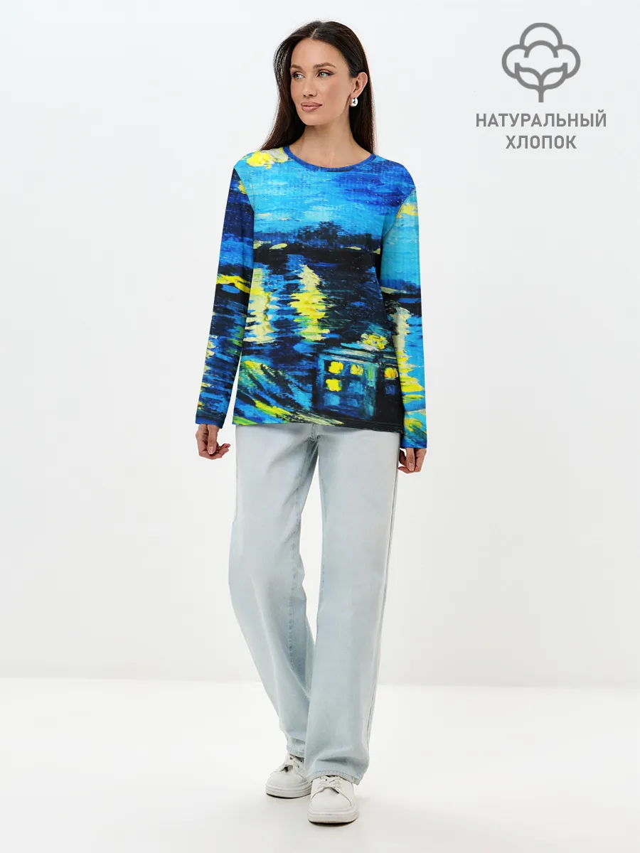 Лонгслив женский. Хлопок / ВАНГОГ НОЧЬ