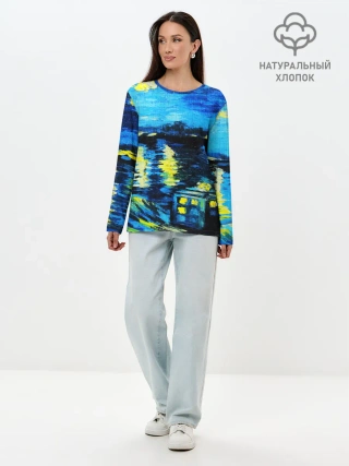 Лонгслив женский. Хлопок / ВАНГОГ НОЧЬ
