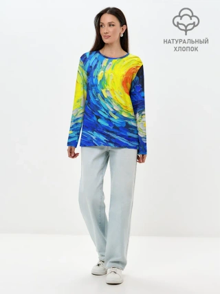 Лонгслив женский. Хлопок / КРАСКИ ВАНГОГА