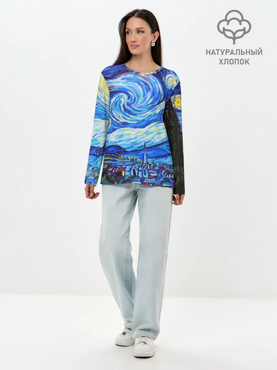 Лонгслив женский. Хлопок / ВАНГОГ