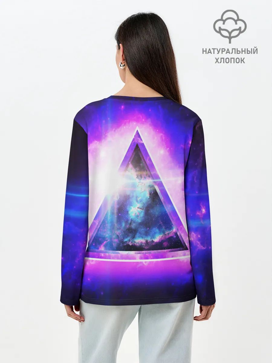 Лонгслив женский. Хлопок / КОСМИЧЕСКИЙ ТРЕУГОЛЬНИК