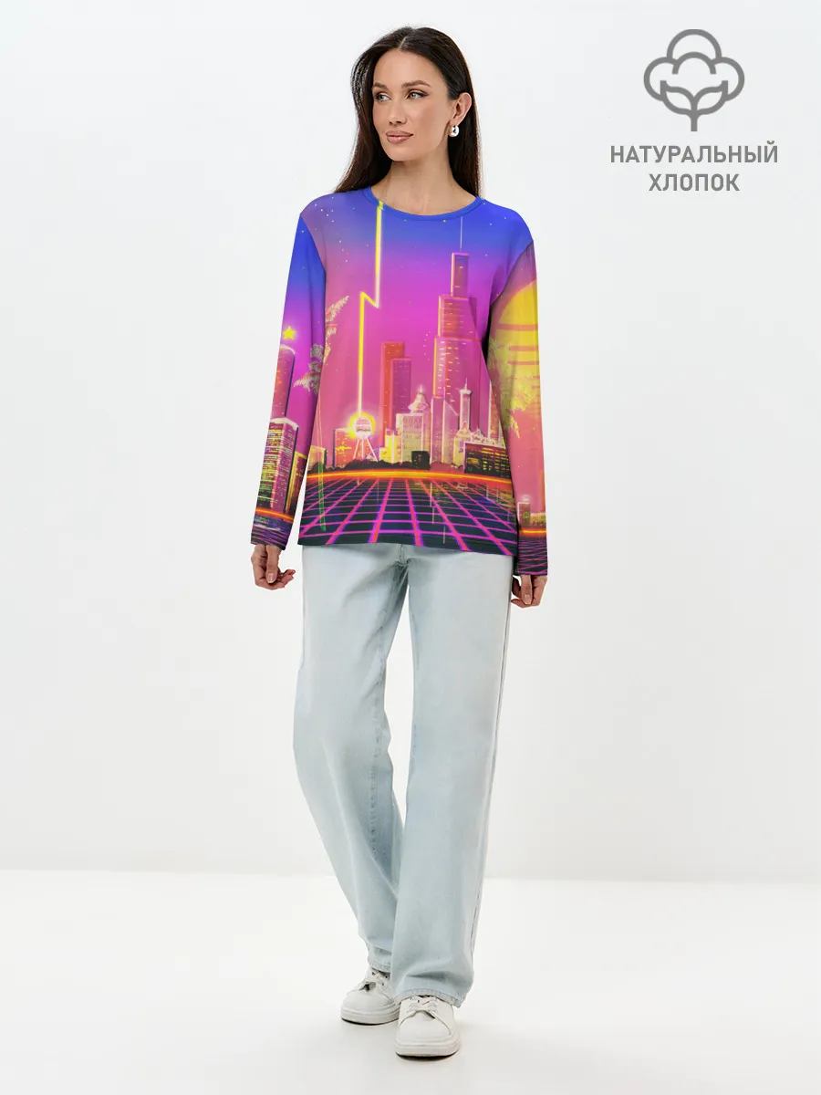 Лонгслив женский. Хлопок / КИБЕР ГОРОД