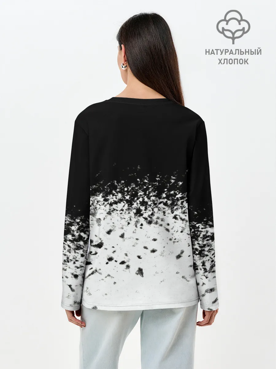 Лонгслив женский. Хлопок / горизонт спрей оверлорд