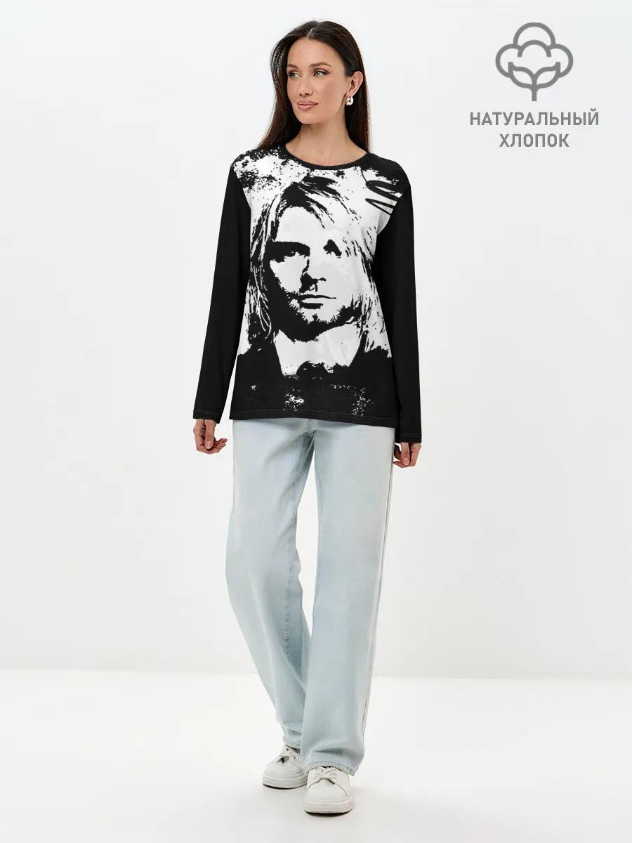 Лонгслив женский. Хлопок / Kurt Cobain