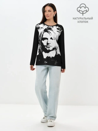 Лонгслив женский. Хлопок / Kurt Cobain